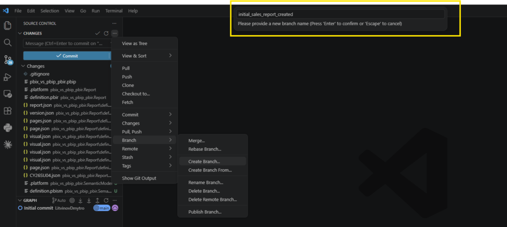 Git integration in Power BI git integration img 11