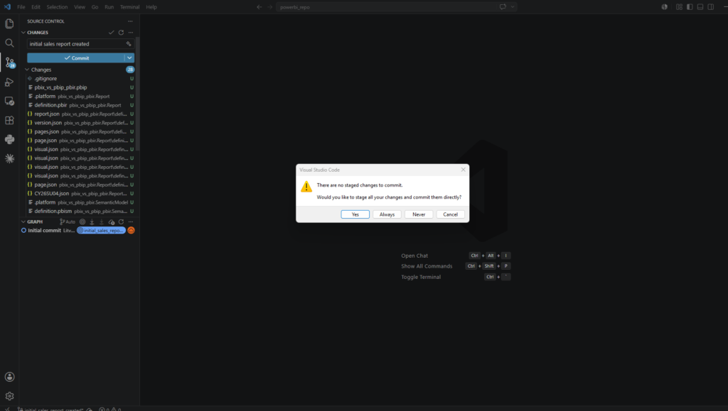 Git integration in Power BI git integration img 13