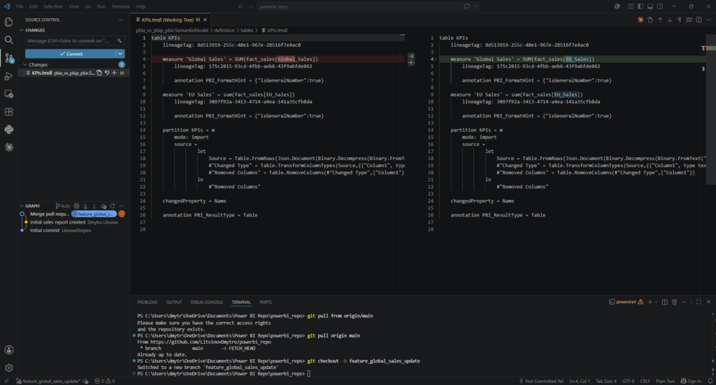 Git integration in Power BI git integration img 25